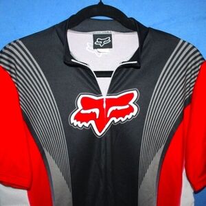 Vintage Fox Racing Cycling Jersey Red Black Medium 90s Motocross